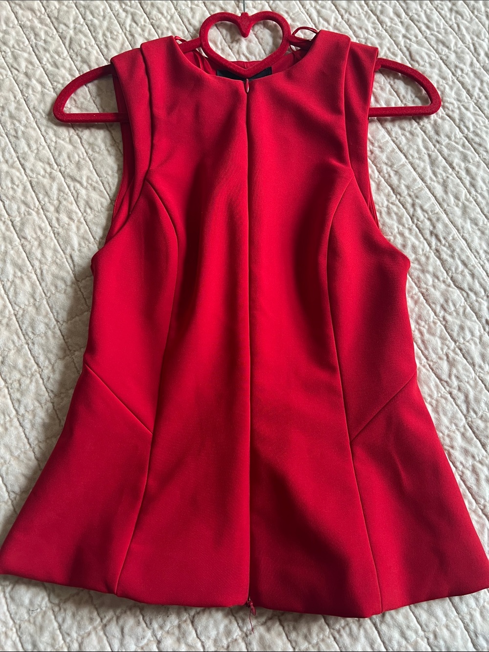 Zara Red Sleeveless Peplum Top